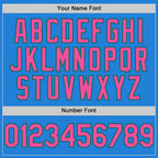 Custom Powder Blue Pink-Kelly Green Bomber Full-Snap Varsity Letterman Hoodie Jacket