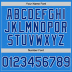 Custom Powder Blue Royal-White Bomber Full-Snap Varsity Letterman Two Tone Hoodie Jacket