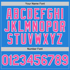Custom Powder Blue Pink-White Bomber Full-Snap Varsity Letterman Two Tone Hoodie Jacket