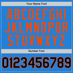 Custom Powder Blue Black-Orange Bomber Full-Snap Varsity Letterman Two Tone Hoodie Jacket