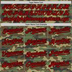 Custom Camo Red-Black Bomber Full-Snap Varsity Letterman Salute To Service Hoodie Jacket