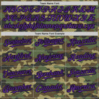 Custom Camo Purple-Black Bomber Full-Snap Varsity Letterman Salute To Service Hoodie Jacket