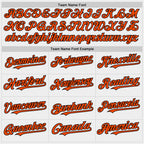 Custom White Orange-Black Bomber Full-Snap Varsity Letterman Hoodie Jacket