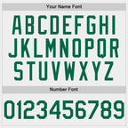Custom White Kelly Green Bomber Full-Snap Varsity Letterman Hoodie Jacket
