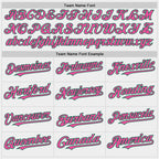 Custom White Pink-Kelly Green Bomber Full-Snap Varsity Letterman Hoodie Jacket