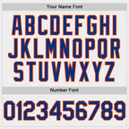 Custom White Royal-Orange Bomber Full-Snap Varsity Letterman Hoodie Jacket