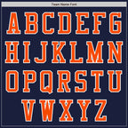 Custom Navy White-Orange Bomber Varsity Letterman Zipper Jacket