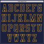Custom Navy Gold-Cream Bomber Varsity Letterman Two Tone Zipper Jacket