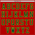 Custom Red Green-Gold Bomber Varsity Letterman Zipper Jacket