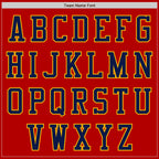 Custom Red Navy-Gold Bomber Varsity Letterman Two Tone Zipper Jacket