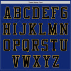 Custom Royal Black-Old Gold Bomber Varsity Letterman Zipper Jacket