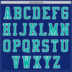 Custom Royal Aqua-White Bomber Varsity Letterman Zipper Jacket