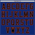 Custom Royal Black-Orange Bomber Varsity Letterman Two Tone Zipper Jacket