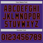 Custom Purple Black-Orange Bomber Varsity Letterman Zipper Jacket