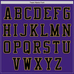 Custom Purple Black-Old Gold Bomber Varsity Letterman Zipper Jacket