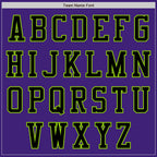 Custom Purple Black-Neon Green Bomber Varsity Letterman Zipper Jacket