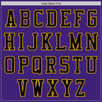 Custom Purple Black-Gold Bomber Varsity Letterman Two Tone Zipper Jacket