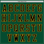Custom Kelly Green Black-Gold Bomber Varsity Letterman Zipper Jacket