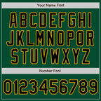 Custom Kelly Green Black-Gold Bomber Varsity Letterman Zipper Jacket