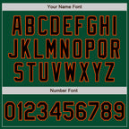 Custom Kelly Green Black-Orange Bomber Varsity Letterman Zipper Jacket
