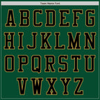 Custom Kelly Green Black-Old Gold Bomber Varsity Letterman Zipper Jacket