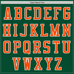 Custom Kelly Green Orange-White Bomber Varsity Letterman Zipper Jacket