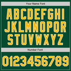 Custom Kelly Green Gold-White Bomber Varsity Letterman Zipper Jacket