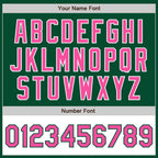 Custom Kelly Green Pink-White Bomber Varsity Letterman Two Tone Zipper Jacket