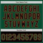 Custom Kelly Green Black-Orange Bomber Varsity Letterman Two Tone Zipper Jacket
