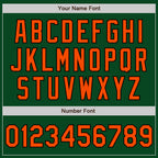 Custom Green Orange-Black Bomber Varsity Letterman Zipper Jacket