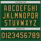 Custom Green Old Gold-Black Bomber Varsity Letterman Zipper Jacket