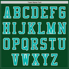 Custom Green Aqua-White Bomber Varsity Letterman Zipper Jacket