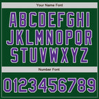 Custom Green Purple-White Bomber Varsity Letterman Zipper Jacket