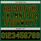 Custom Green Black-Gold Bomber Varsity Letterman Two Tone Zipper Jacket