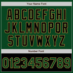 Custom Green Black-Old Gold Bomber Varsity Letterman Two Tone Zipper Jacket