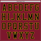 Custom Crimson Gold-Black Bomber Varsity Letterman Zipper Jacket