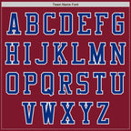 Custom Crimson Royal-White Bomber Varsity Letterman Zipper Jacket