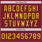 Custom Crimson Navy-Gold Bomber Varsity Letterman Zipper Jacket