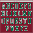 Custom Crimson Kelly Green-White Bomber Varsity Letterman Zipper Jacket