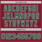 Custom Crimson Kelly Green-White Bomber Varsity Letterman Zipper Jacket