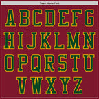 Custom Crimson Green-Gold Bomber Varsity Letterman Zipper Jacket