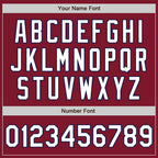 Custom Crimson White-Navy Bomber Varsity Letterman Zipper Jacket