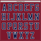 Custom Crimson Navy-White Bomber Varsity Letterman Two Tone Zipper Jacket