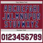 Custom Crimson Navy-White Bomber Varsity Letterman Two Tone Zipper Jacket