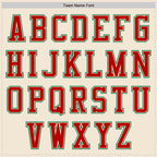 Custom Cream Kelly Green Red-White Bomber Varsity Letterman Two Tone Zipper Jacket