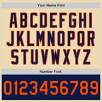 Custom Cream Orange-Navy Bomber Varsity Letterman Two Tone Zipper Jacket