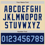 Custom Cream Light Blue-Navy Bomber Varsity Letterman Two Tone Zipper Jacket