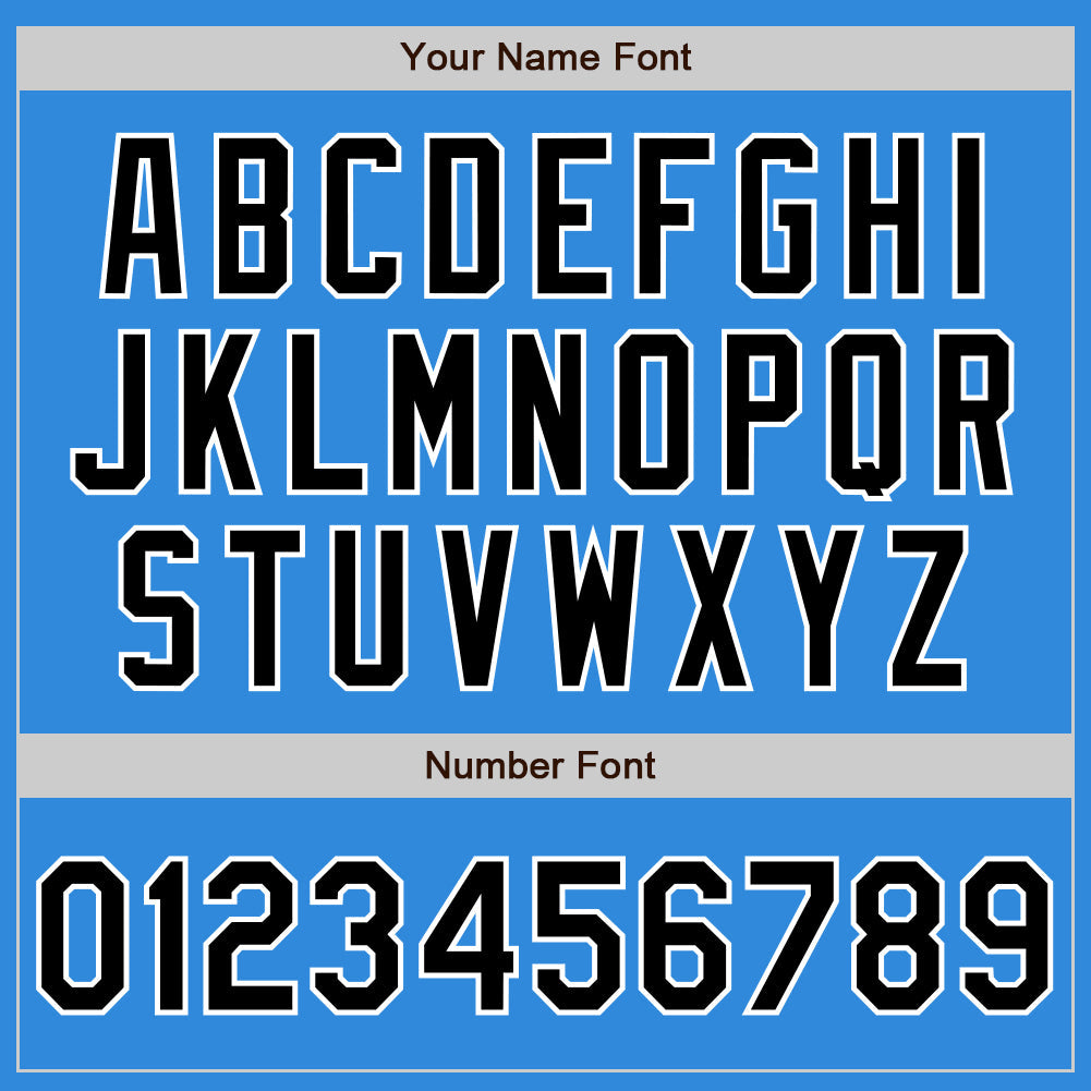 Custom Powder Blue Black-White Bomber Varsity Letterman Zipper Jacket