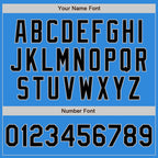 Custom Powder Blue Black-Gray Bomber Varsity Letterman Zipper Jacket