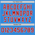 Custom Powder Blue Red-White Bomber Varsity Letterman Zipper Jacket